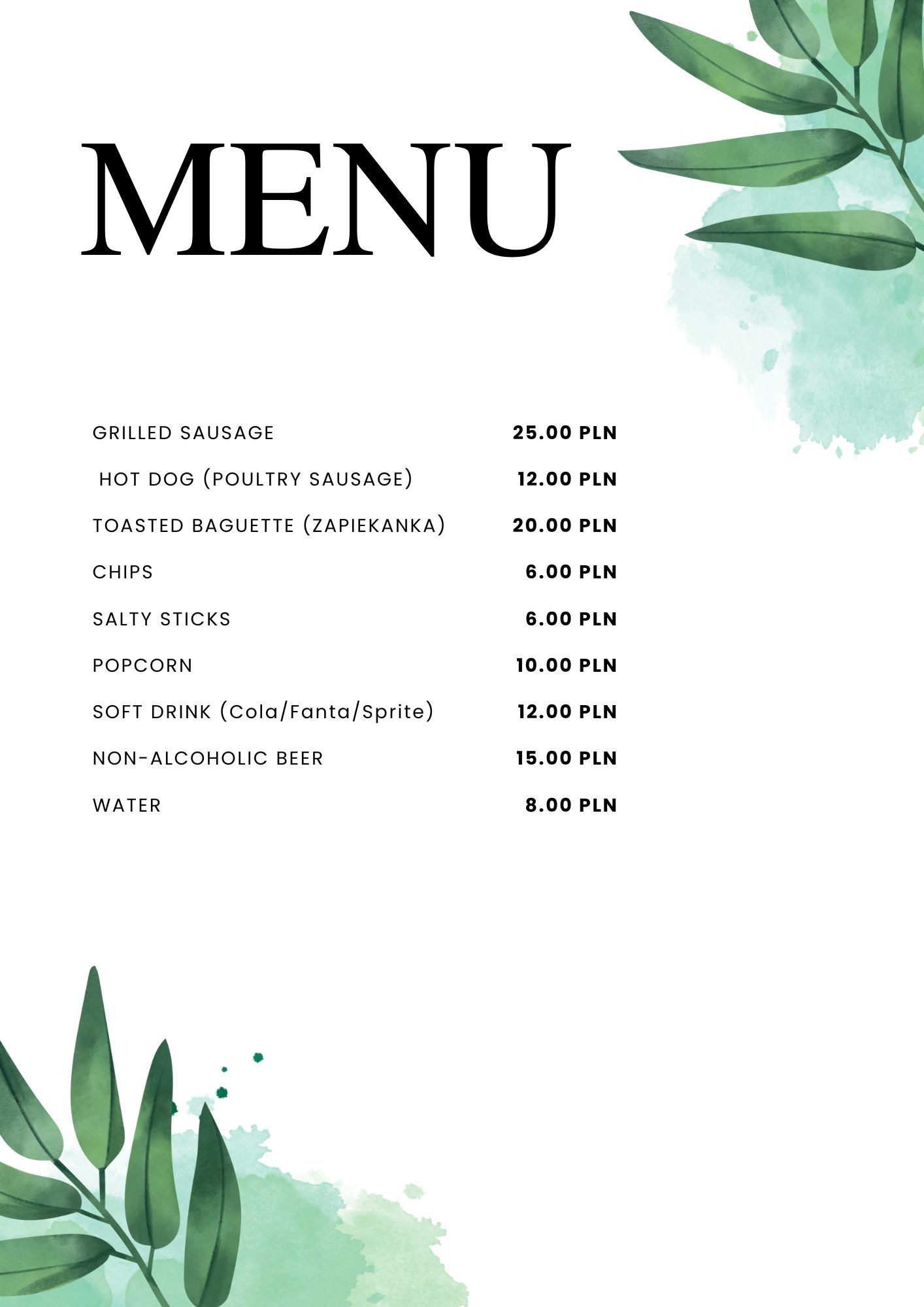 Green Minimal Leaf Watercolor Food Menu.jpg
